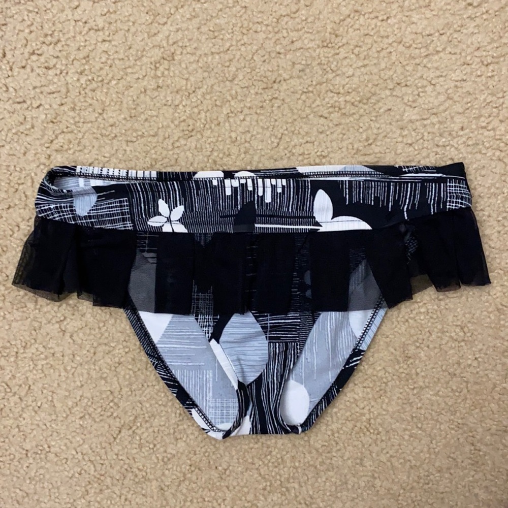BECCA MESH SKIRTED BIKINI BOTTOM MEDIUM